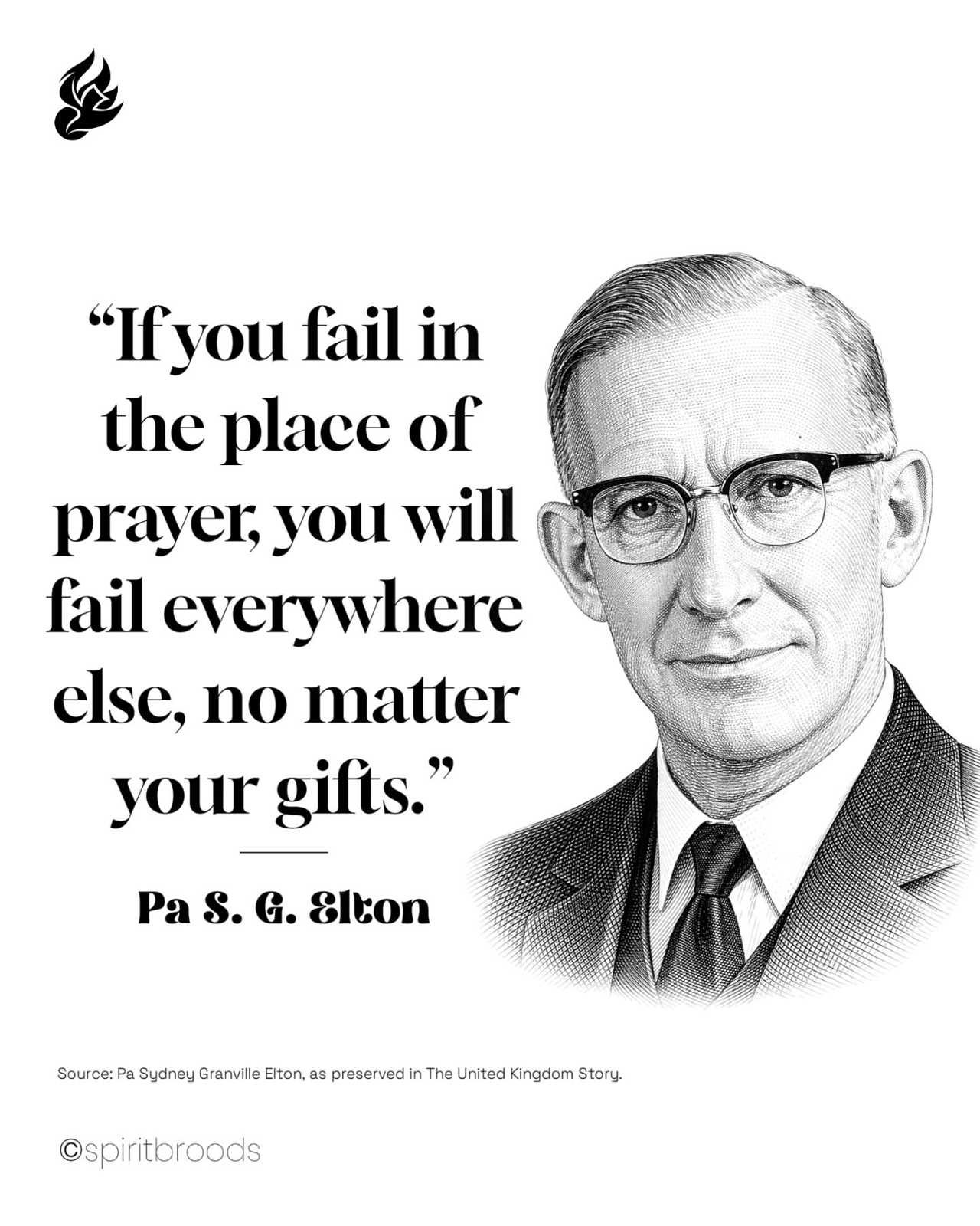 Pa Sydney Granville Elton quote card 1. Original Spirit Broods artwork.