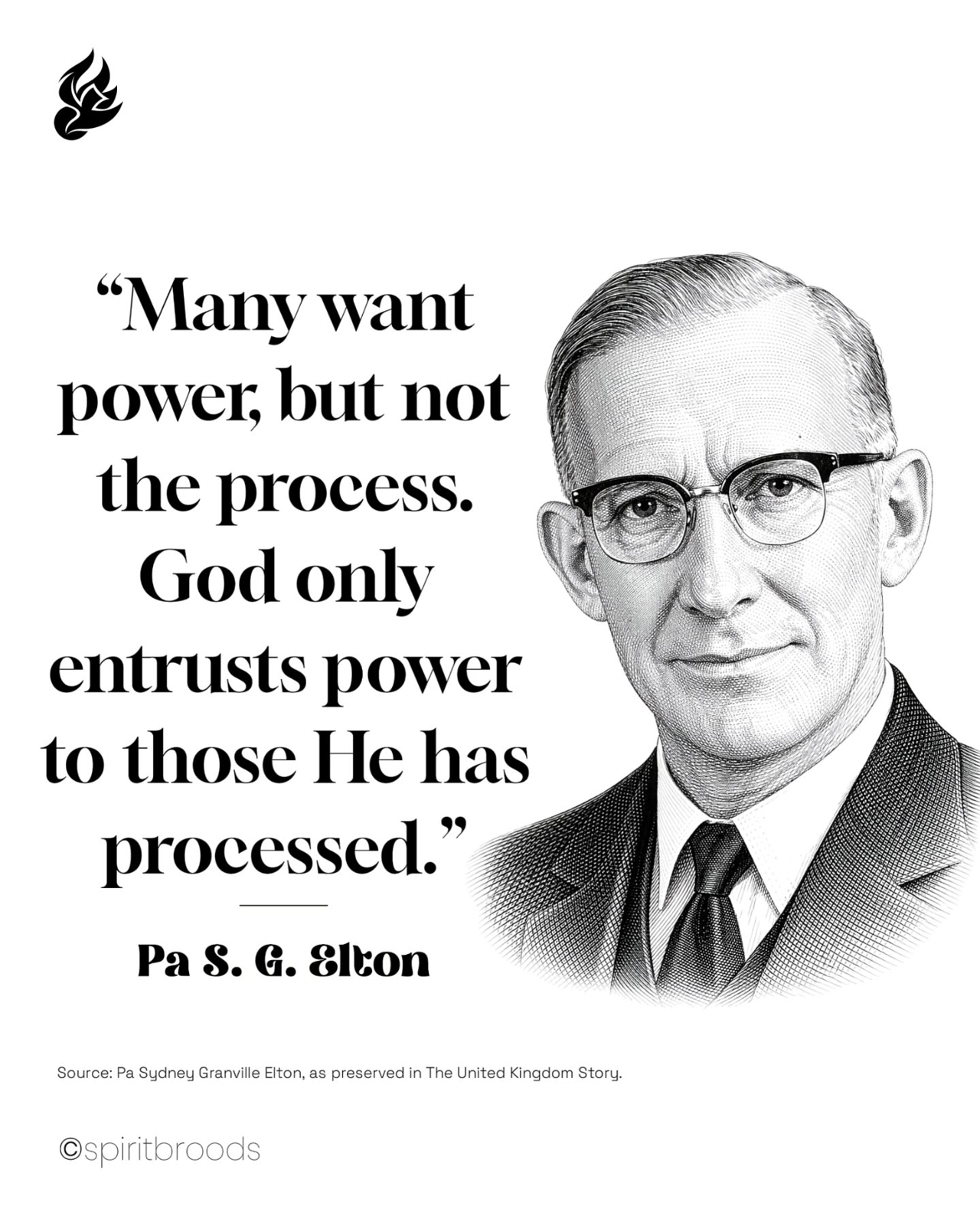 Pa Sydney Granville Elton quote card 2. Original Spirit Broods artwork.