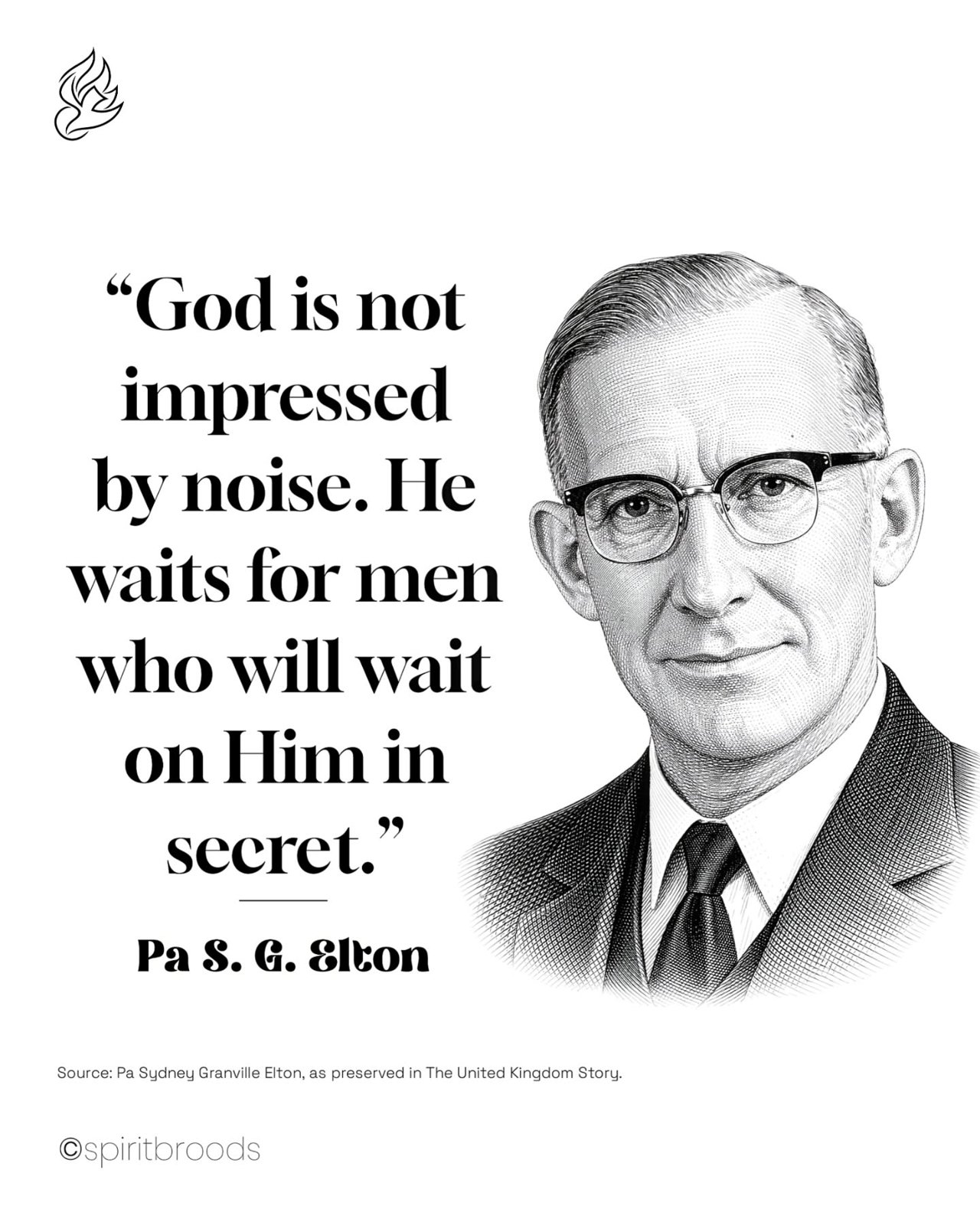 Pa Sydney Granville Elton quote card 3. Original Spirit Broods artwork.